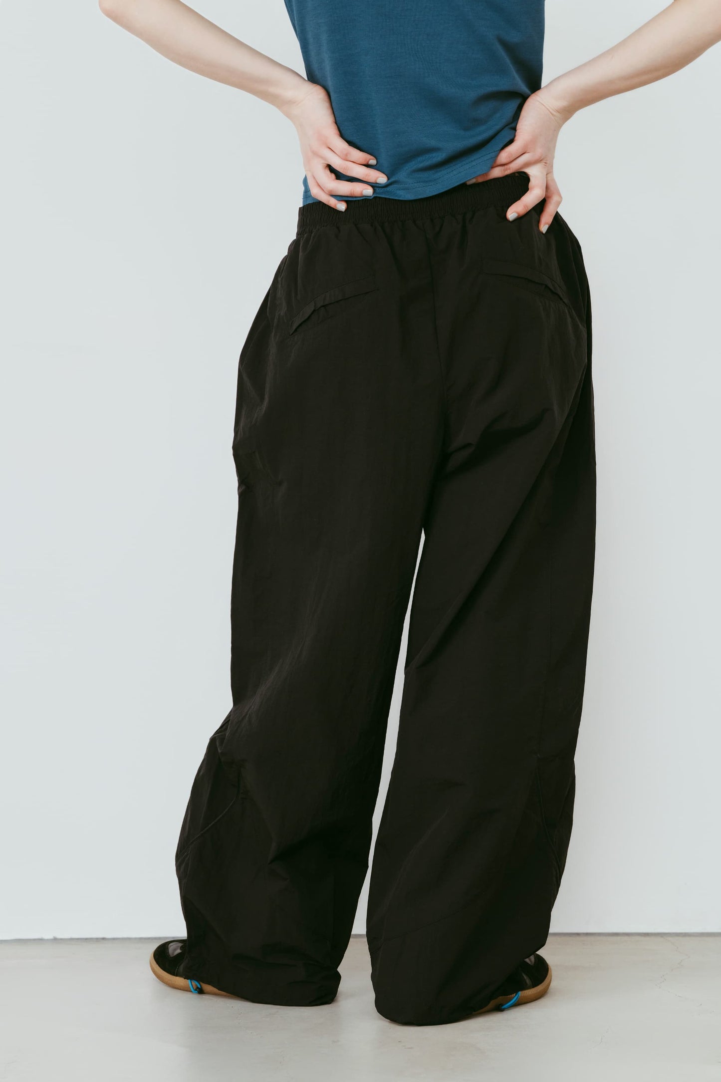 nylon easy pants(unisex)/black
