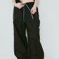 nylon easy pants(unisex)/black