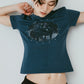 studded compact tee/blue