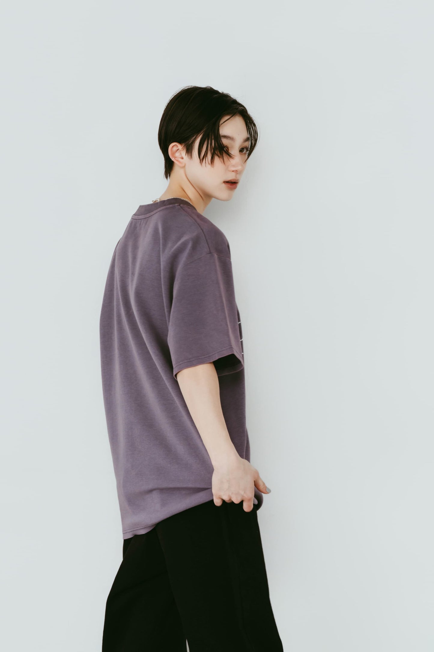 rhinestone graphic tee(unisex)/purple