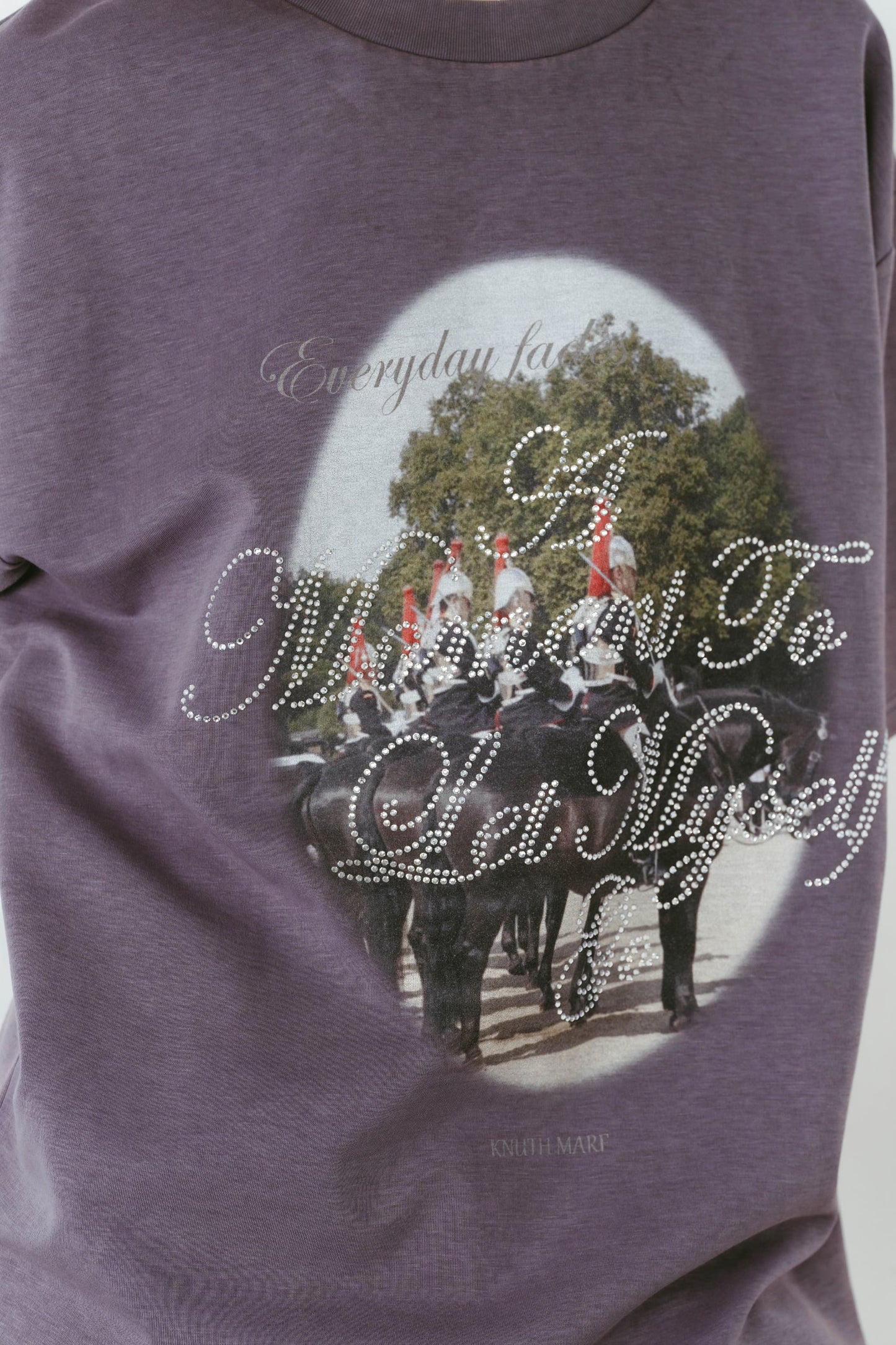 rhinestone graphic tee(unisex)/purple