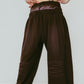 double-layer sweatpants(unisex)/brown