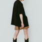 tuck detail oversized tee(unisex)/black