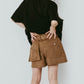 layered suede skort/brown