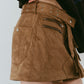 layered suede skort/brown
