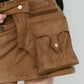 layered suede skort/brown
