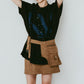 layered suede skort/brown