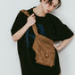layered suede skort/brown