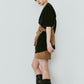 layered suede skort/brown