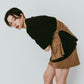 layered suede skort/brown