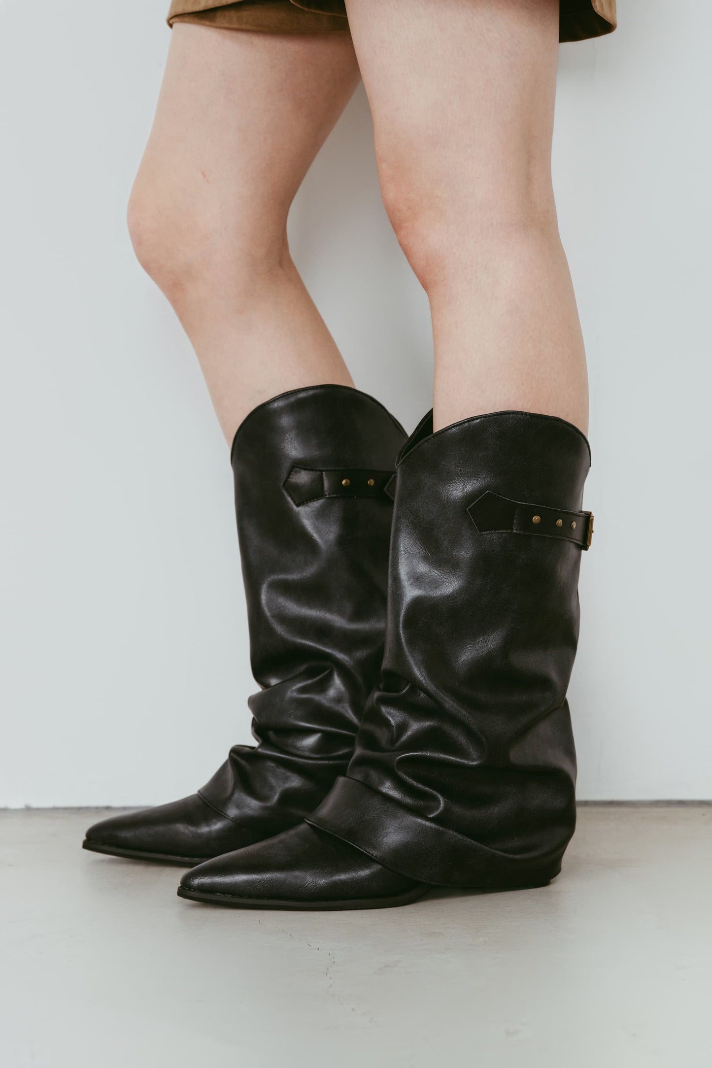 western belted boots/2color