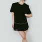 structured shoulder top/black