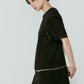 structured shoulder top/black