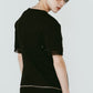 structured shoulder top/black