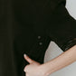 structured shoulder top/black