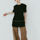 structured shoulder top/black