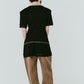 structured shoulder top/black