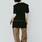 structured shoulder top/black