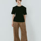 structured shoulder top/black