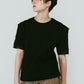 structured shoulder top/black