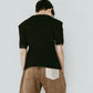 structured shoulder top/black