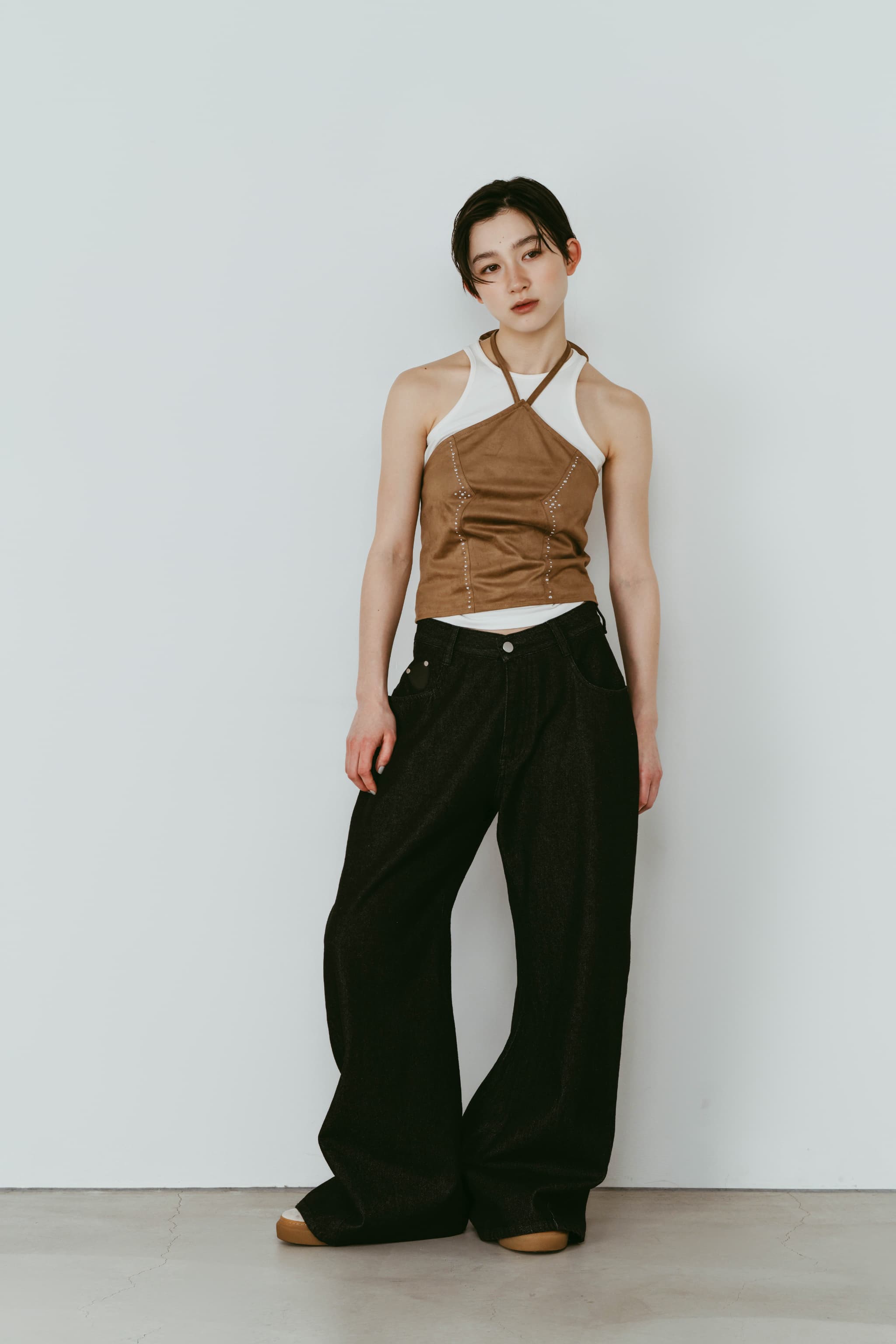 suede bustier top/camel | KNUTH MARF