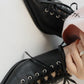 lace up pointed toe pumps/2color - KNUTH MARF