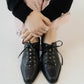 lace up pointed toe pumps/2color - KNUTH MARF