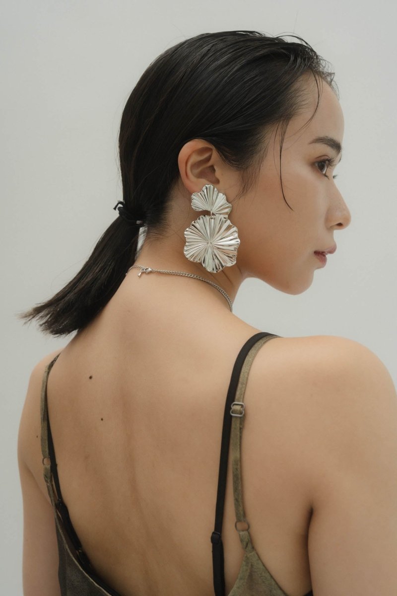 large flower pierced earrings - KNUTH MARF