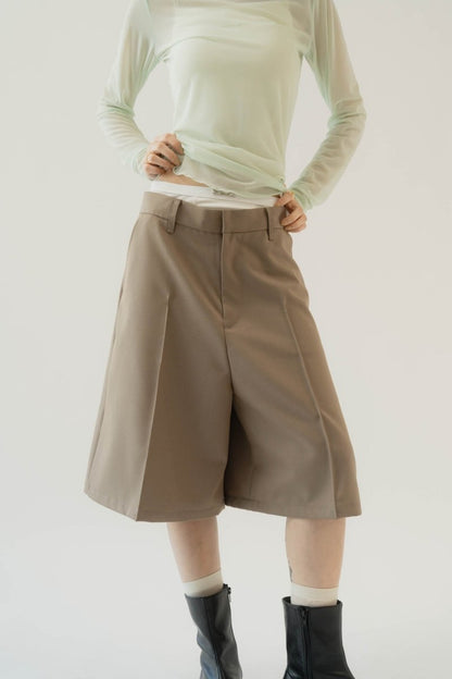 layered half pants(unisex)/beige - KNUTH MARF