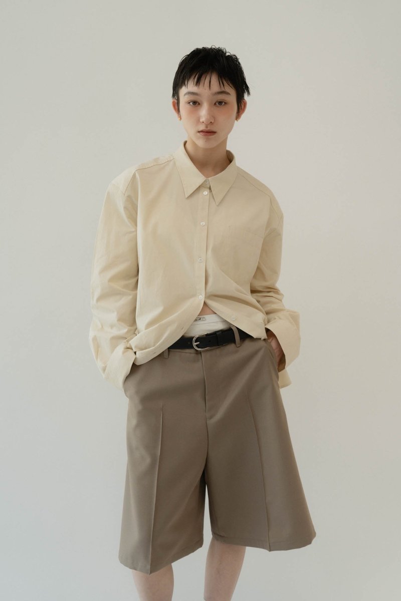 layered half pants(unisex)/beige - KNUTH MARF