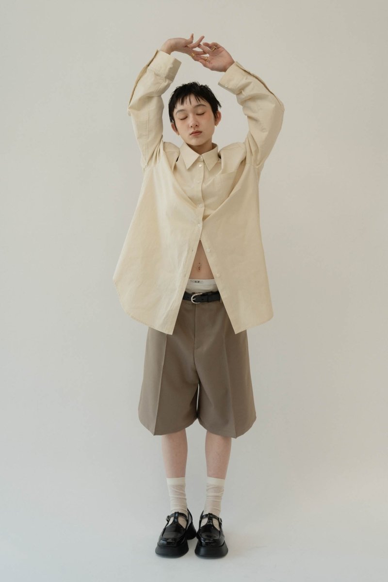 layered half pants(unisex)/beige - KNUTH MARF