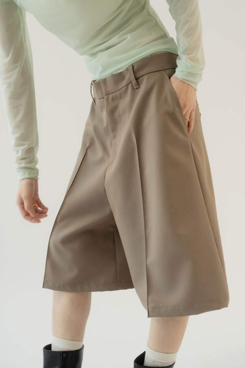 layered half pants(unisex)/beige - KNUTH MARF