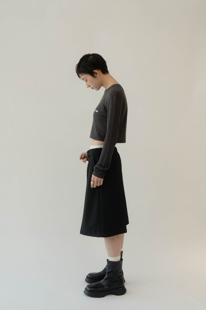 layered half pants(unisex)/black - KNUTH MARF