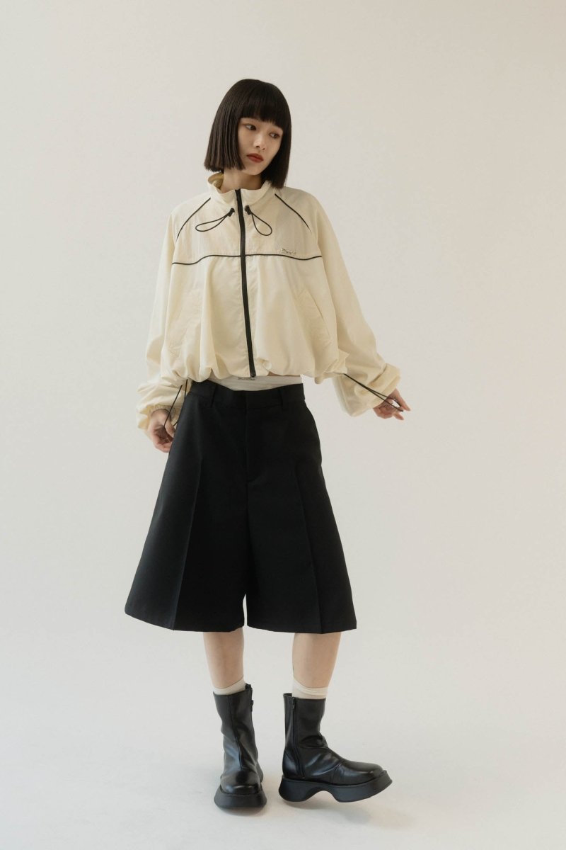 layered half pants(unisex)/black - KNUTH MARF