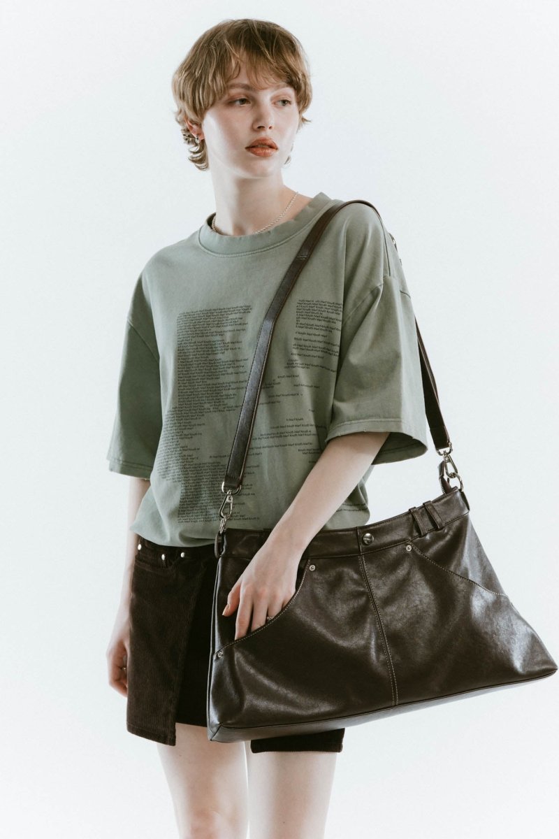 leather denim shoulder bag/2color - KNUTH MARF
