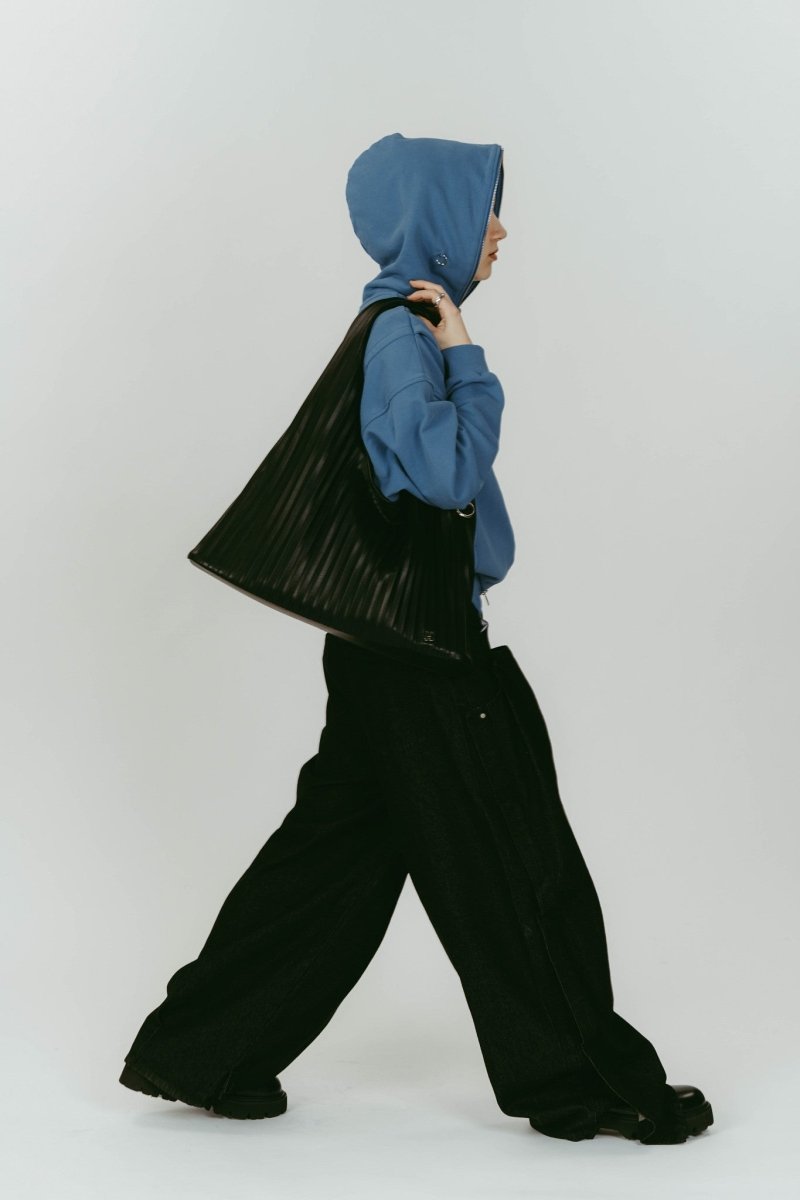 leather pleats bag/black - KNUTH MARF