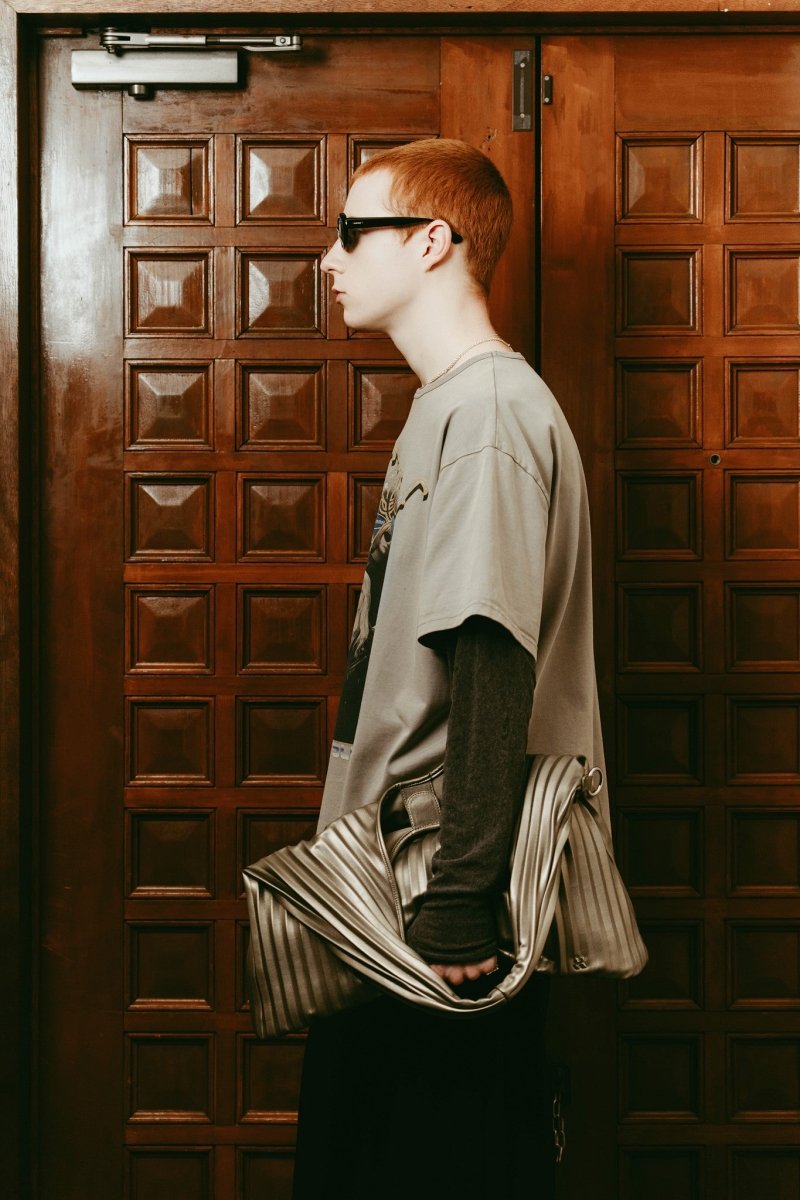 leather pleats bag/silver - KNUTH MARF