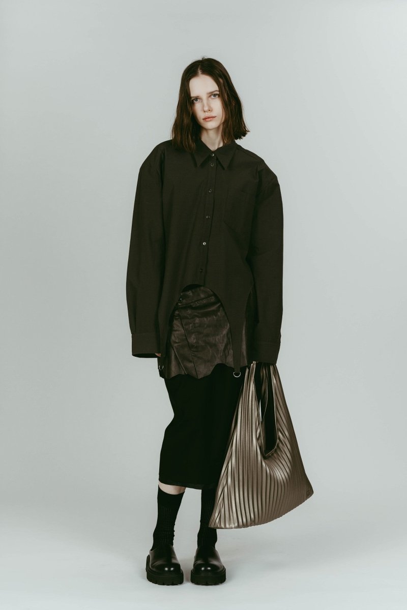 leather pleats bag/silver - KNUTH MARF