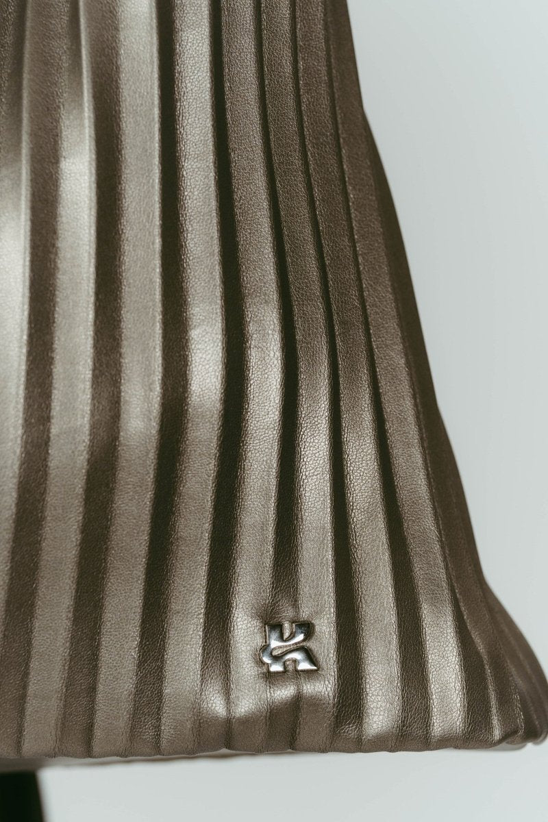 leather pleats bag/silver - KNUTH MARF