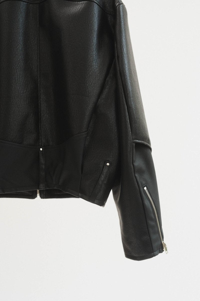 leather riders blouson(unisex)/black - KNUTH MARF