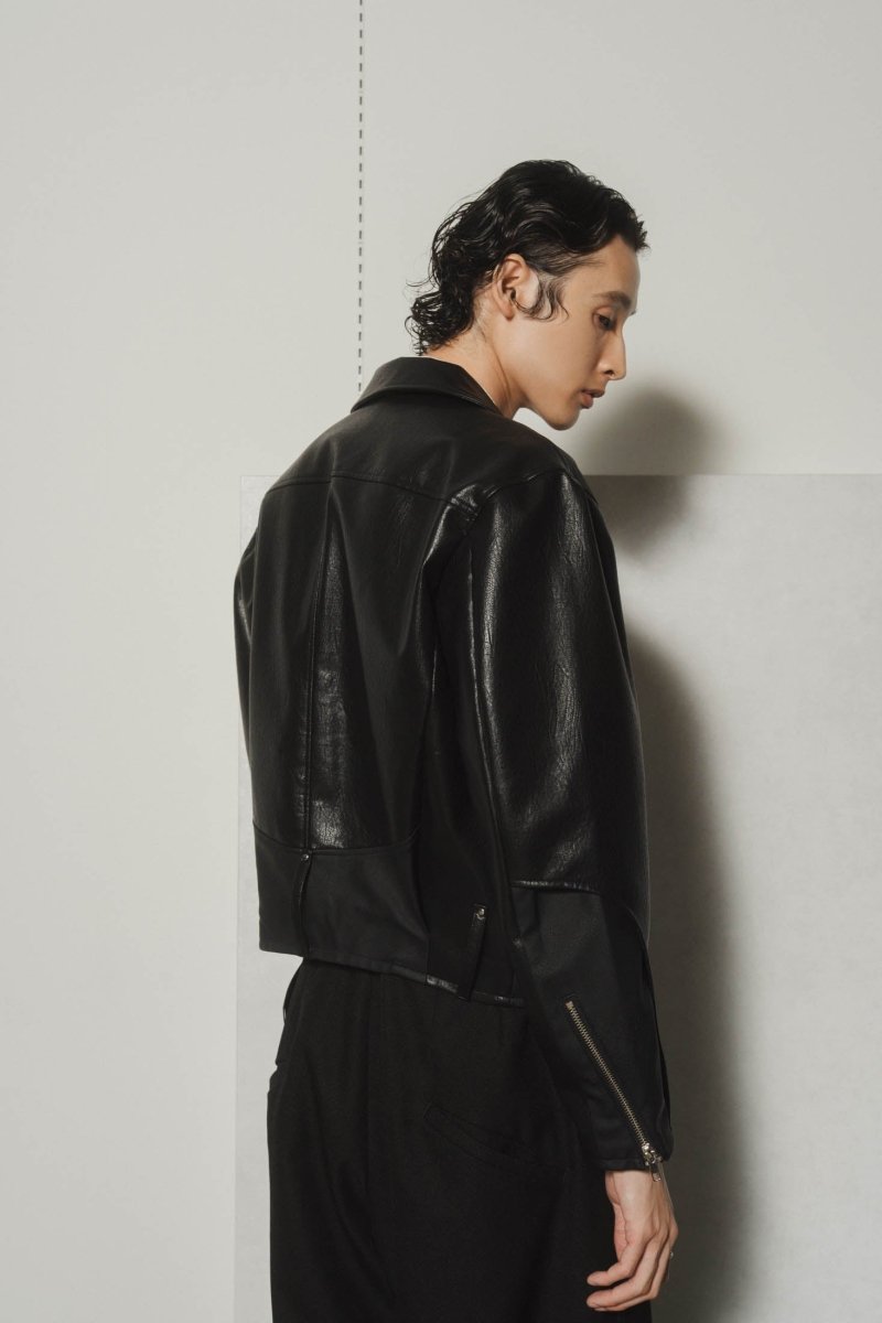 leather riders blouson(unisex)/black - KNUTH MARF