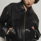 leather riders blouson(unisex)/black - KNUTH MARF