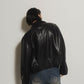 leather riders blouson(unisex)/black - KNUTH MARF