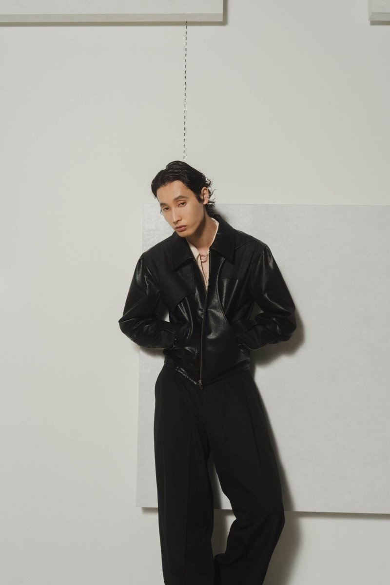 leather riders blouson(unisex)/black - KNUTH MARF