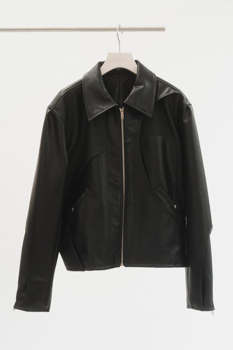 leather riders blouson(unisex)/black