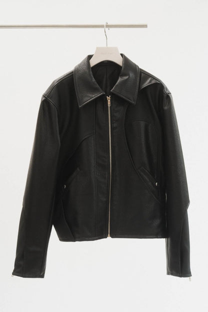 leather riders blouson(unisex)/black - KNUTH MARF