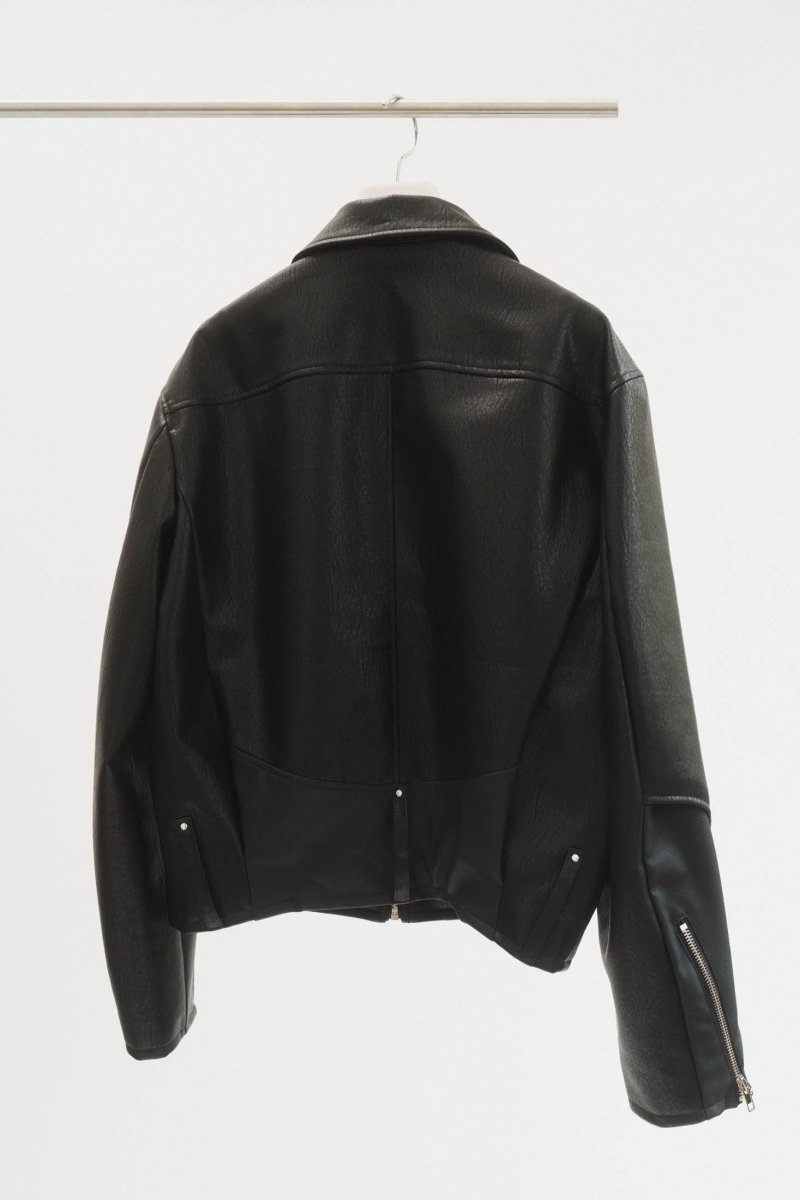 leather riders blouson(unisex)/black - KNUTH MARF