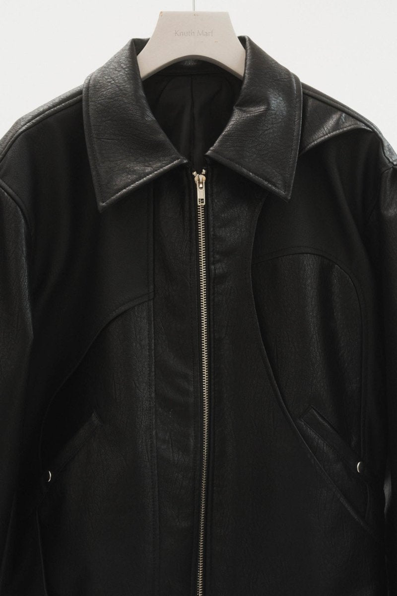 leather riders blouson(unisex)/black