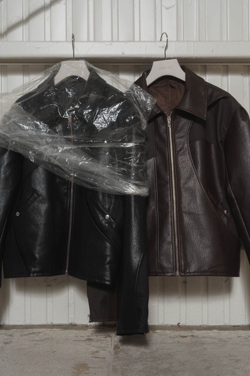 leather riders blouson(unisex)/brown - KNUTH MARF